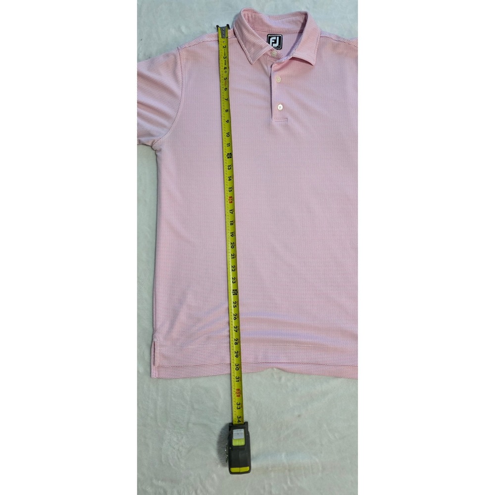 FootJoy FJ Athletic Fit Pink Geo Print Golf‎ Polo Shirt Mens Large - Picture 4 of 6